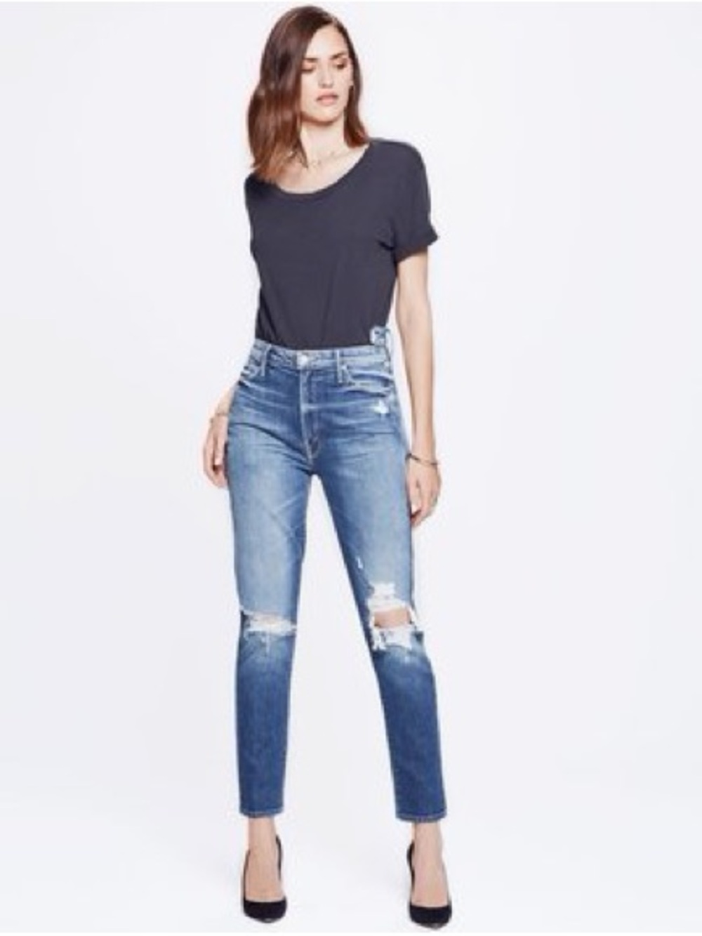 Mother The Dazzler Shift Ultra High-Rise Cropped Skinny Jeans - Picture 5 of 15